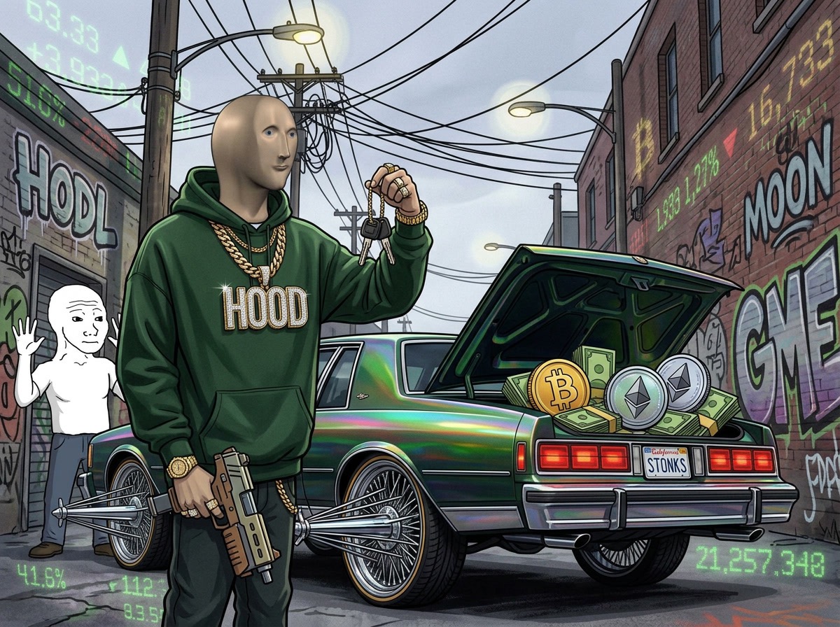 HOODSTONK holding car keys beside a green lowrider